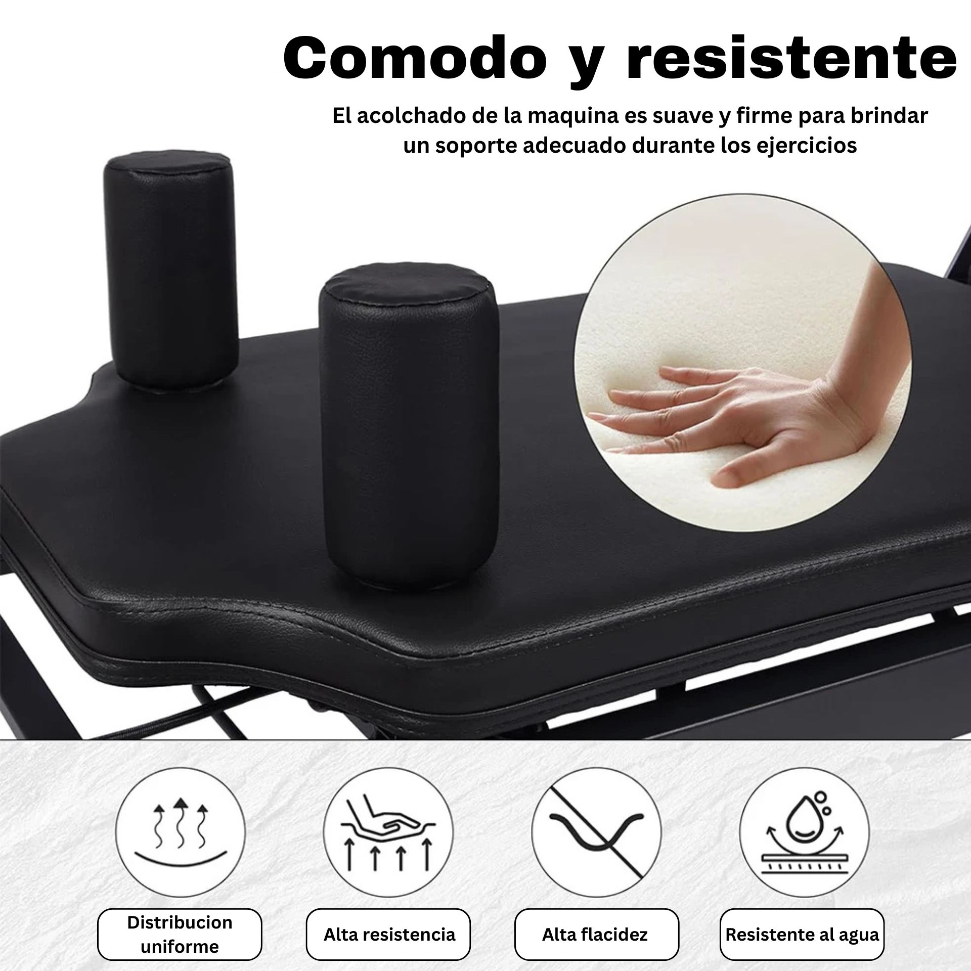 Máquina Reformer Pilates Plegable con Alturas Ajustables, Equipo de Pilates con Resortes de Alambre de Piano y Plataforma de Salto