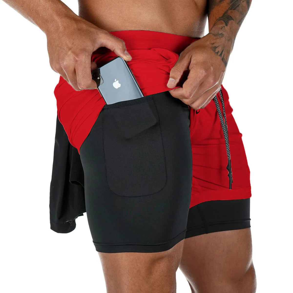 pants cortos deportivos 2 en 1 de secado rápido para correr y hacer ejercicio. Doble capa para verano.