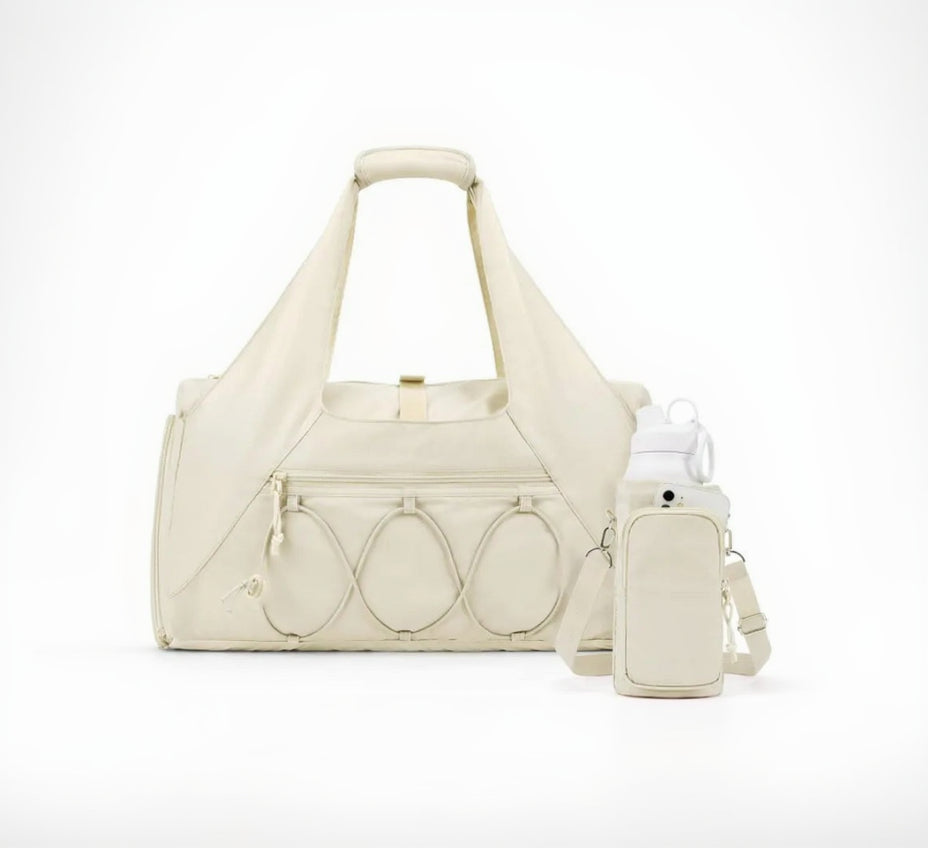 Bolso de fitness de gran capacidad para mujer con compartimento para zapatos, diseño transpirable e impermeable.
