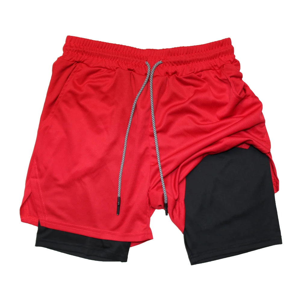 pants cortos deportivos 2 en 1 de secado rápido para correr y hacer ejercicio. Doble capa para verano.