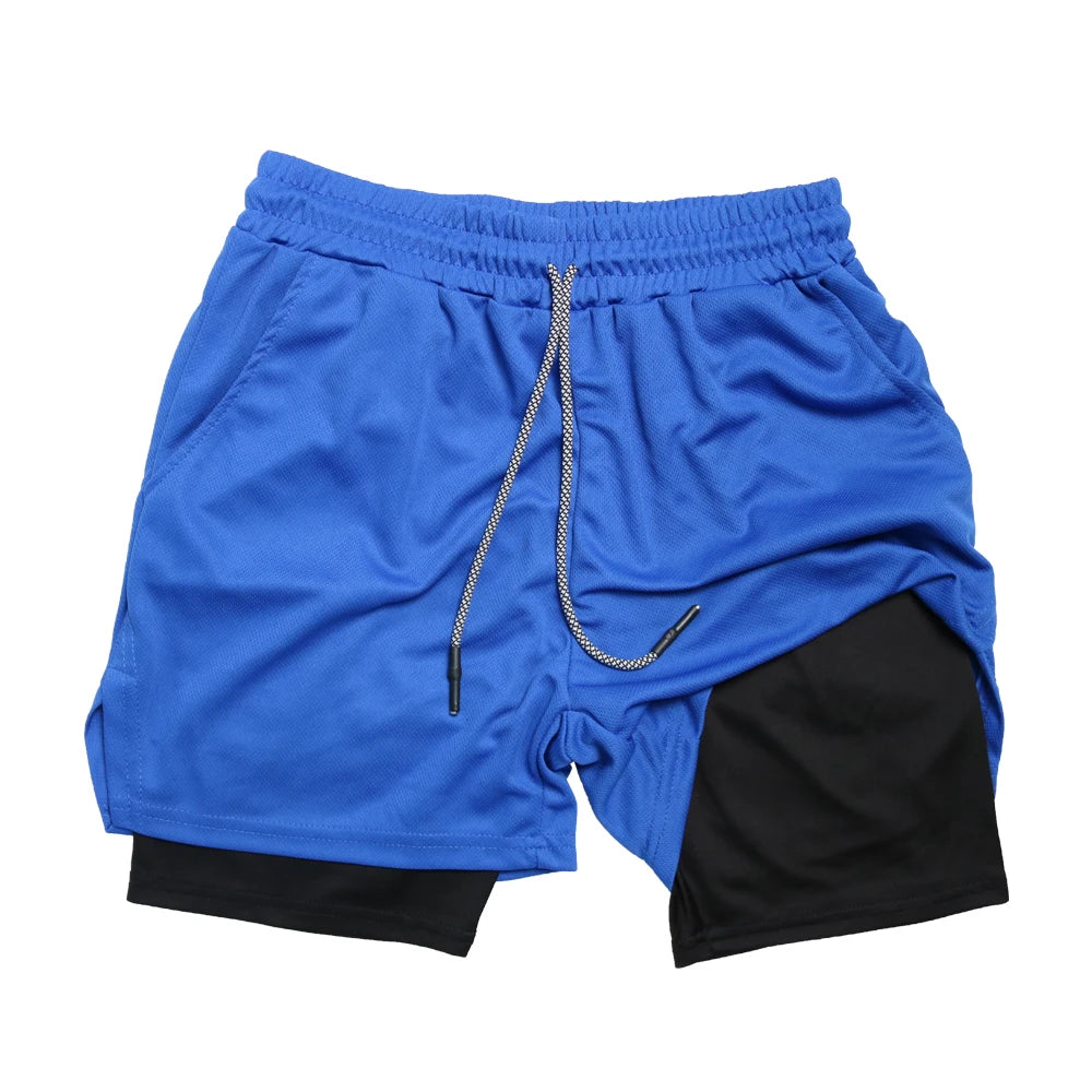 pants cortos deportivos 2 en 1 de secado rápido para correr y hacer ejercicio. Doble capa para verano.