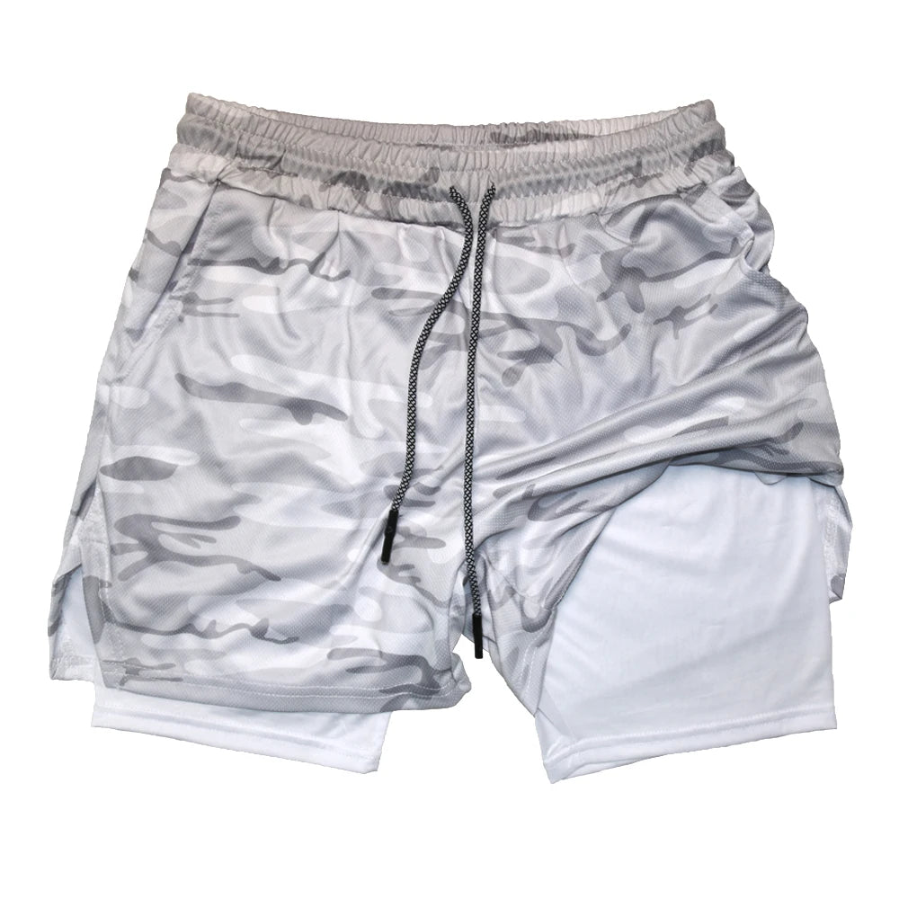 pants cortos deportivos 2 en 1 de secado rápido para correr y hacer ejercicio. Doble capa para verano.
