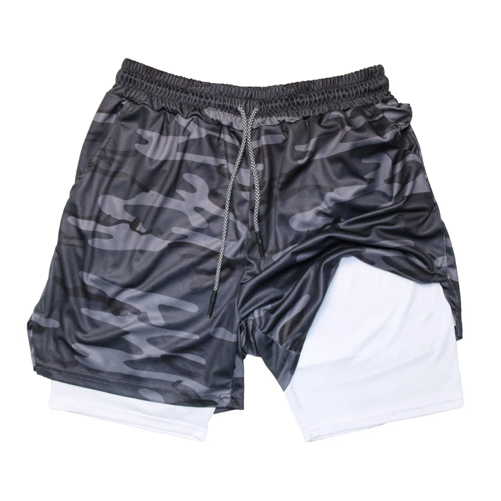 pants cortos deportivos 2 en 1 de secado rápido para correr y hacer ejercicio. Doble capa para verano.
