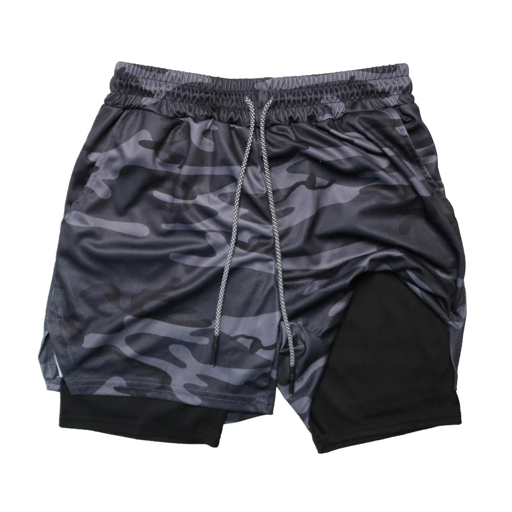 pants cortos deportivos 2 en 1 de secado rápido para correr y hacer ejercicio. Doble capa para verano.