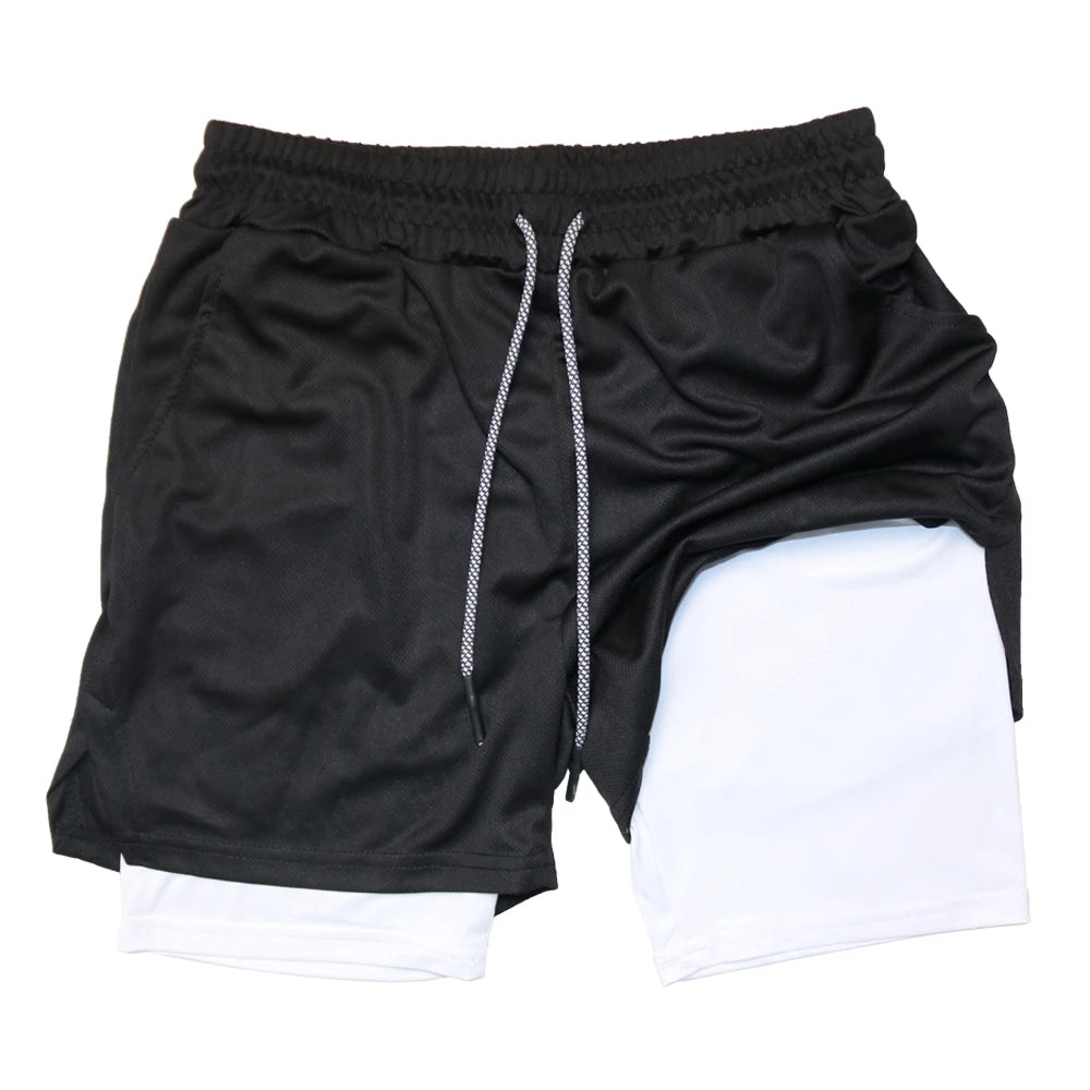 pants cortos deportivos 2 en 1 de secado rápido para correr y hacer ejercicio. Doble capa para verano.