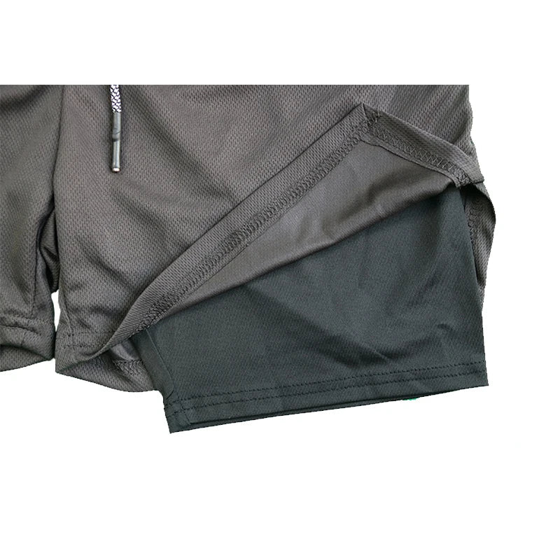 pants cortos deportivos 2 en 1 de secado rápido para correr y hacer ejercicio. Doble capa para verano.