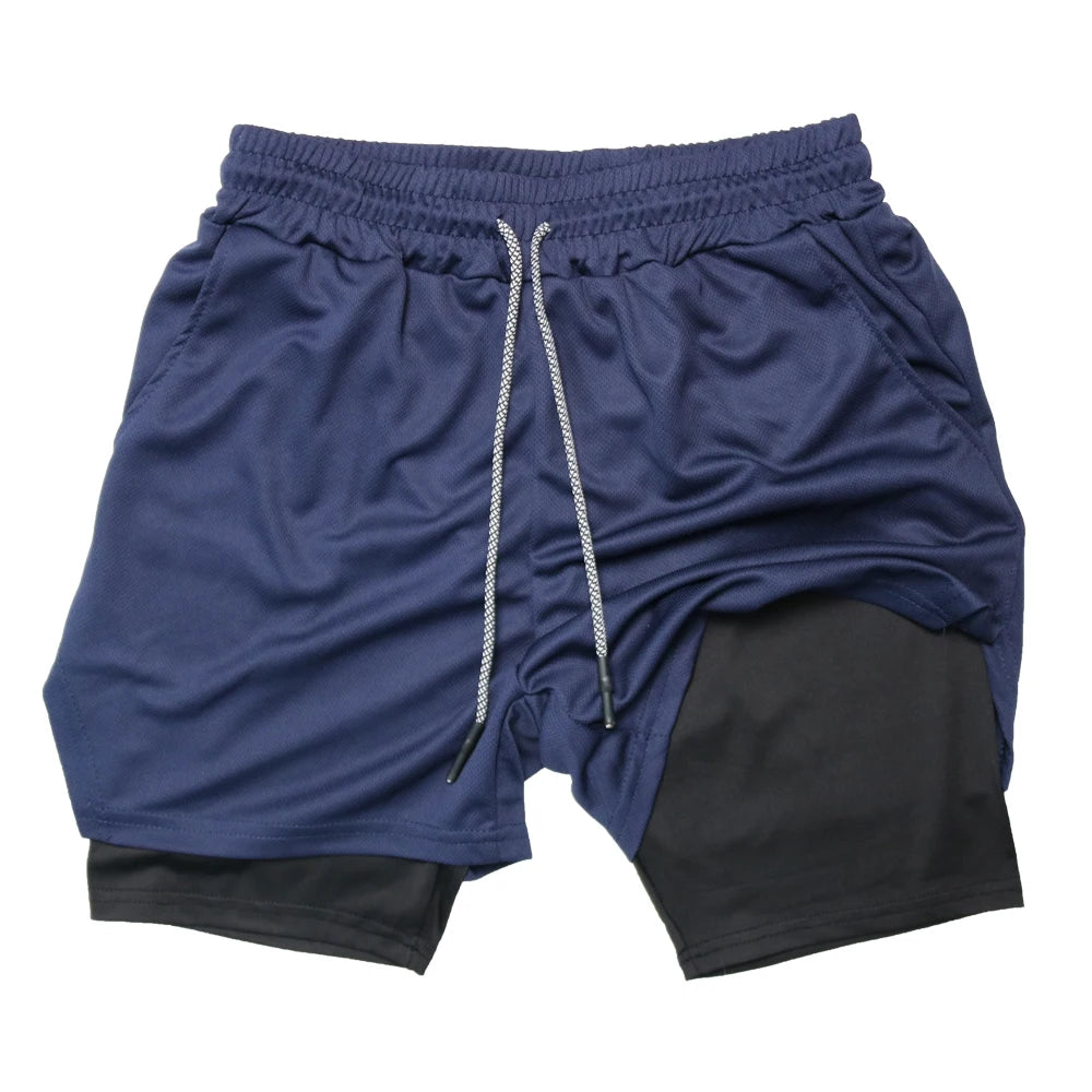 pants cortos deportivos 2 en 1 de secado rápido para correr y hacer ejercicio. Doble capa para verano.